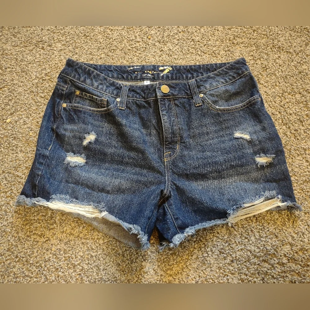 Denim Blue Women's Distressed Shorts